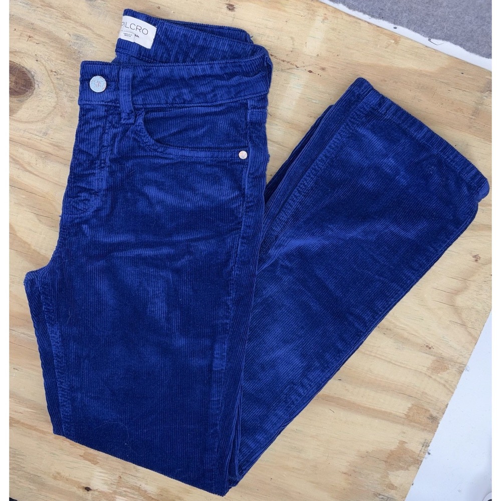 Pilcro Anthropologie Annie Straight Leg Corduroy Pants Size 26 Royal Blue